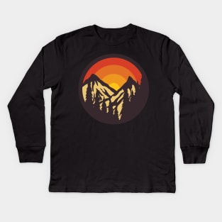 Mountain Sunset Kids Long Sleeve T-Shirt